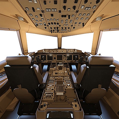 波音777机舱内景C4D模型民航飞机电影创意场景3D模型素材