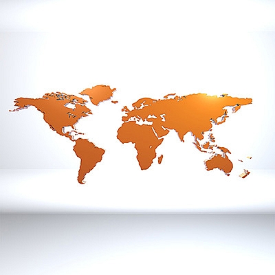 世界地图3D立体地图C4D模型海报设计元素创意场景3D模型素材