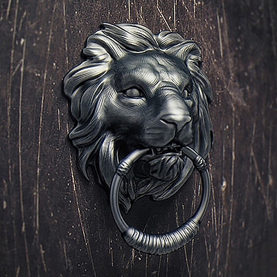 狮子门环C4D模型大户大宅门把创意场景3D模型素材