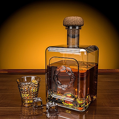 威士忌酒瓶C4D渲染模型