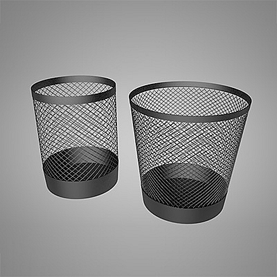 铁网垃圾筒 镂空垃圾桶C4D模型