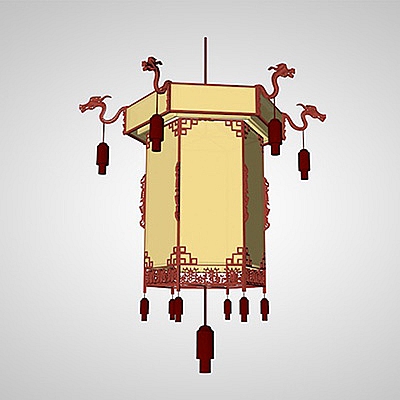 中式灯笼C4D模型中国风春节传统节日元素创意场景3D模型素材