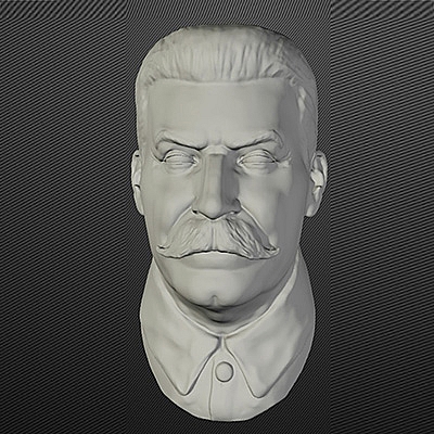 伟人头像模型斯大林石膏像雕塑C4D模型创意场景3D模型素材