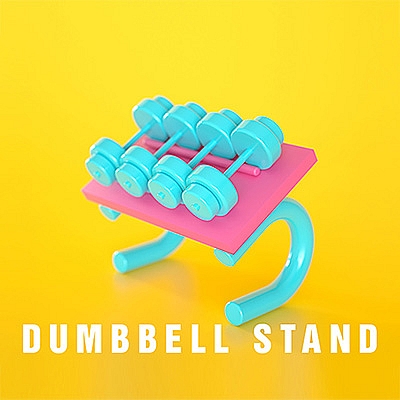 卡通哑铃架玩具C4D模型