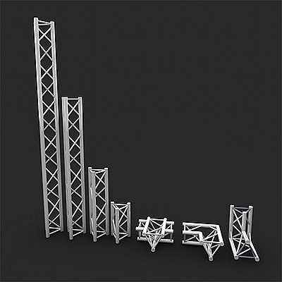 铝合金舞台架绗架C4D模型会展布置铁架创意场景3D模型素材