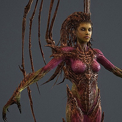 星级2虫族女皇的最高精度3D模型游戏角色C4D模型创意场景