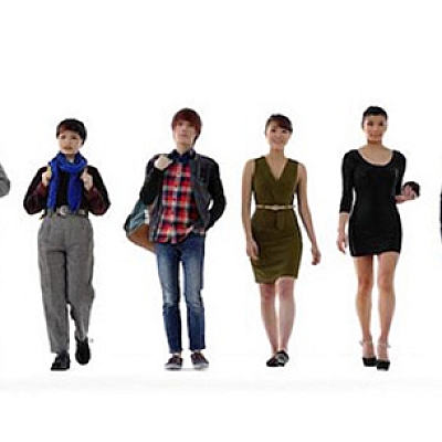 10个亚洲人物角色C4D模型男女青年创意场景3D模型素材C731