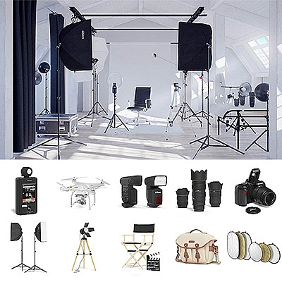 24个高精度摄影器材棚室内工具C4D模型创意场景3D模型素材