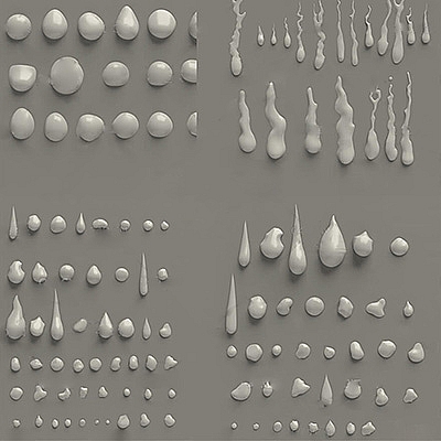 124个水滴水珠模型C4D模型海报造型元素创意场景3D模型素材