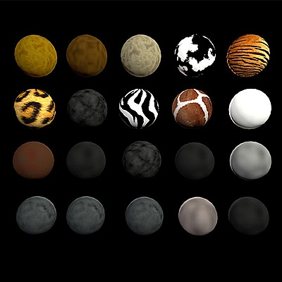 C4D 默认物理渲染器毛发材质球创意场景3D模型素材