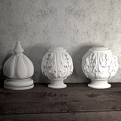 栏杆装饰柱头欧式柱头装饰C4D模型创意场景3D模型素材