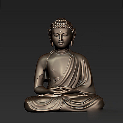 佛像C4D模型释迦摩尼如来佛祖坐佛创意场景3D模型素材
