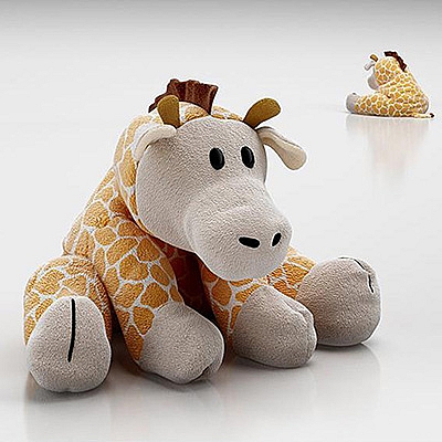 长颈鹿绵布玩偶C4D模型儿童玩具创意场景3D模型素材