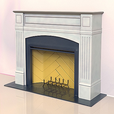 C4D Redshift欧式壁炉模型创意场景3D模型素材