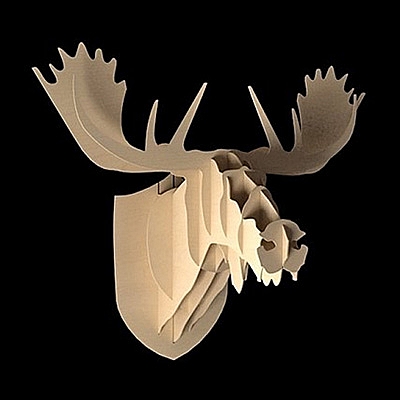 驼鹿鹿头模型全软件兼容C4D 3Dmax OBJ fbx创意场景3D素材