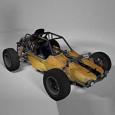 绝地求生吃鸡战车C4D模型源文件游戏道具创意场景3D模型素材