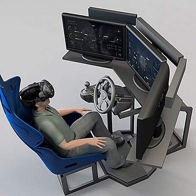 模拟驾驶操作 VR虚拟体验设备意场景3D模型素材