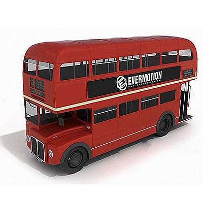 双层巴士双层公交车双层大巴C4D模型创意场景3D模型素材