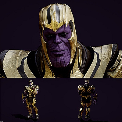 复仇者联盟灭霸高精度C4D FBX模型游戏创意场景3D人物素材