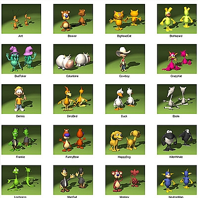 20个卡通人物C4D模型合集动画人物角色创意场景3D模型素材