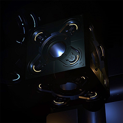 暗黑科幻金属立方体C4D模型电影游戏道具创意场景3D模型素材