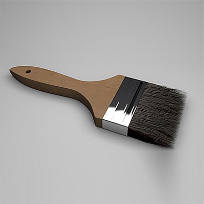毛刷子油漆刷C4D模型 hair brush