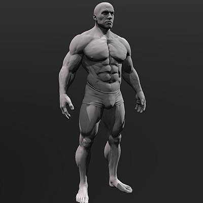 超级英雄3D模型obj格式肌肉光头猛男推荐下载工程源文件素材W37