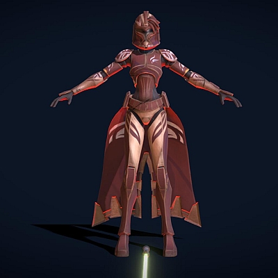 性感女士战士女孩obj模型3D素材C4D工程源文件推荐下载W53