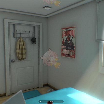 简约冷色调卧室obj格式C4D设计素材3D模型工程文件推荐下载C586