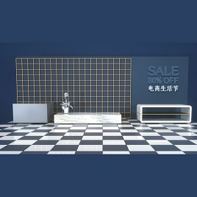 电商淘宝家具海报空间搭建产品背景C4D模型(C4D+PSD)0112