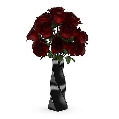 盆栽花红玫瑰花植物ZW023