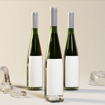 红酒饮料玻璃瓶冰块样机场景C4D模型M100