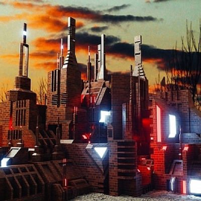 外星球科幻建筑C4D corona工程文件 CY339