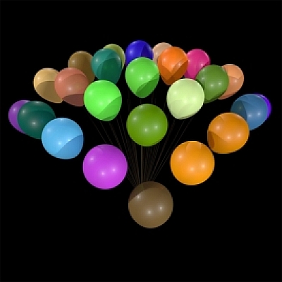 C4D气球集群绑定预设创意场景3D模型素材MX558