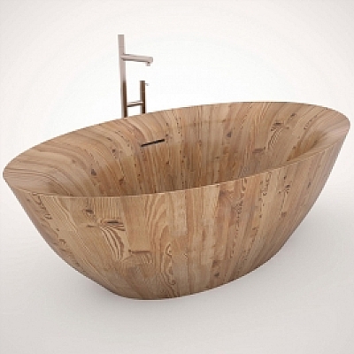 木桶浴缸 木桶 浴盆C4D模型创意场景3D模型素材 MX326