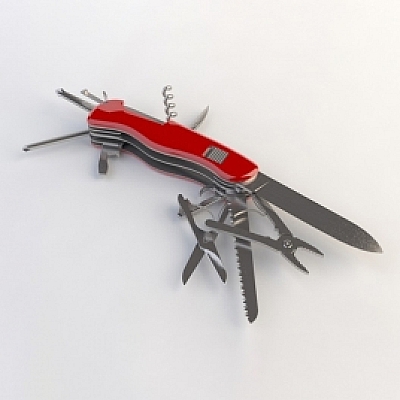 多功能户外刀具C4D模型电影游戏创意场景3D模型素材 CY726