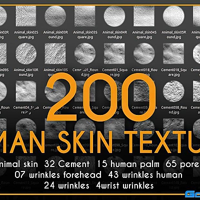 200+人的皮肤纹理ZBrush W1001