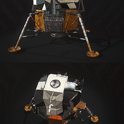 C4D max美国宇航局登月舱obj模型3D设计fbx素材maya文件下载C3379