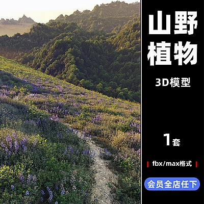 Plant Models Vol 54山野植物fbx模型max设计C4D素材M54