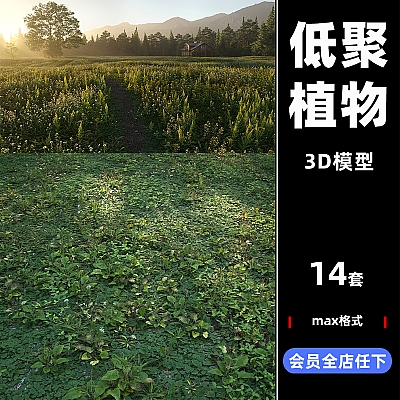 Archmodels vol. 226 低聚植物杂草花草野花3D max模型设计素材工程文件A226