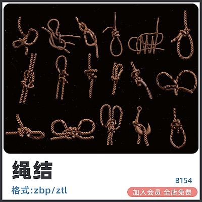 27 knots and Special Brush zbrush绳结绳子zb画笔建模设计素材塑形zbp填充游戏美术ztl雕刻B154