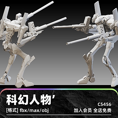 5 Sci- Fi Characters- Vol 01- High detail 3d models白膜C4D科幻人物高细节3d模型fbx创意机器人max素材obj建模机甲C5456