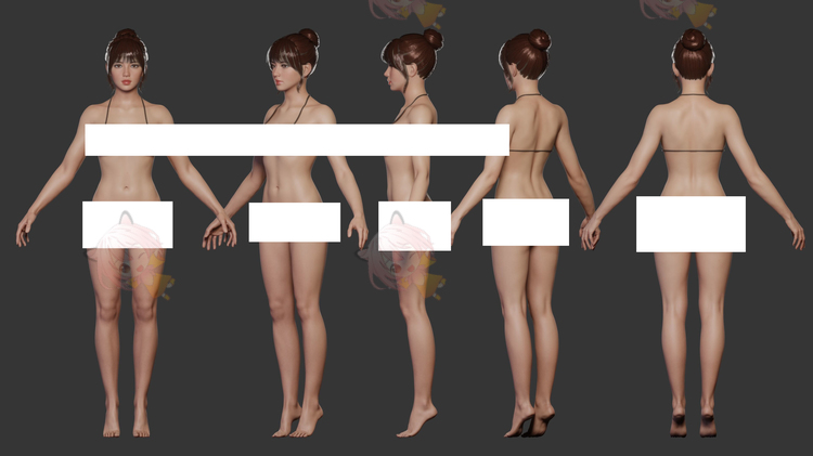JOY - Realistic Female Character Low-poly 3D model