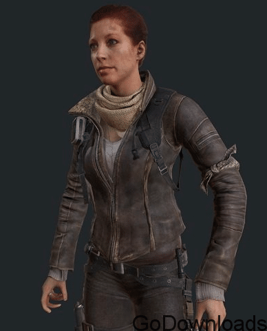 Woman with Hand Gun in Boots 3D model