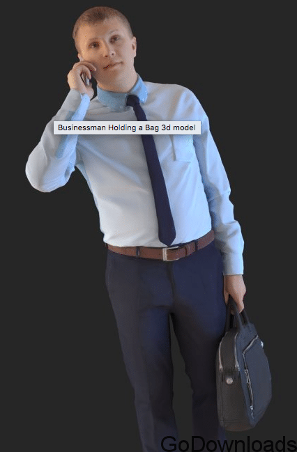 Businessman Holding a Bag 3d model