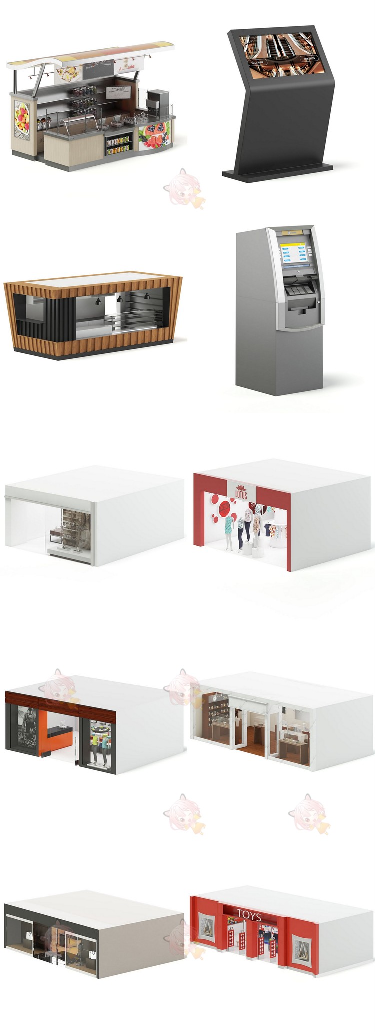 Mall Equipment 3D Models Collection – Volume 107