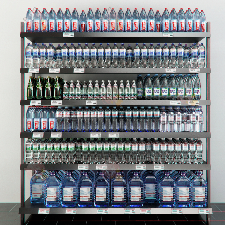 3D Rack with mineral water
