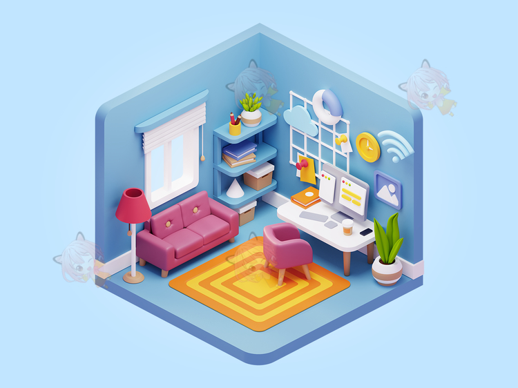 Low poly Rooms