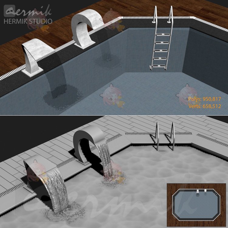 Swimming pool waterfall