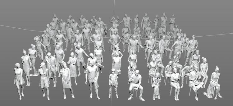 C4D低模人物obj各种姿势maya男性女性站姿坐姿3D max模型fbx设计素材C3602